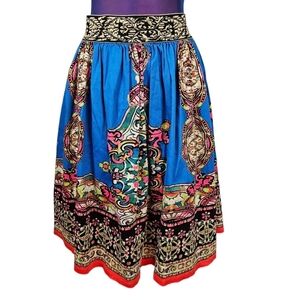 Flying Tomato Colorful Vintage Inspired Boho Pleated Skirt Size‎ Small Women S22